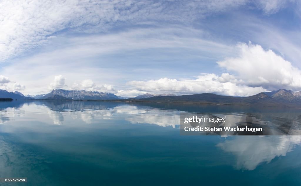 Cloud Reflections On Calm Atlin Lake Mountains Behind Tagish Highland cloud-reflections-on-calm-atlin-lake-mountains-behind-tagish-highland