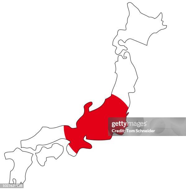 japan, flag, outline - top angle stock illustrations