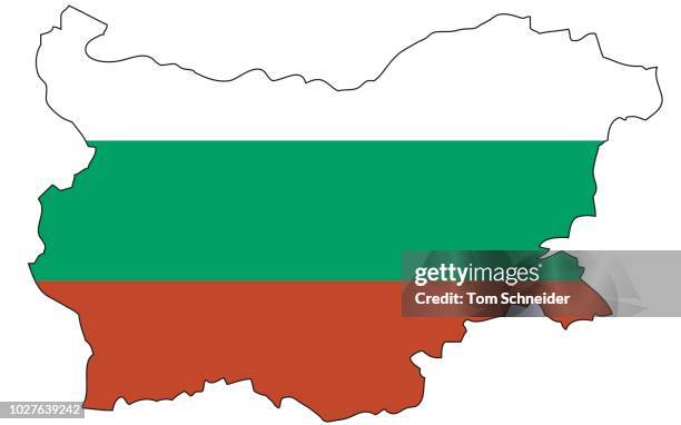 bulgaria, flag, outline - top angle stock illustrations