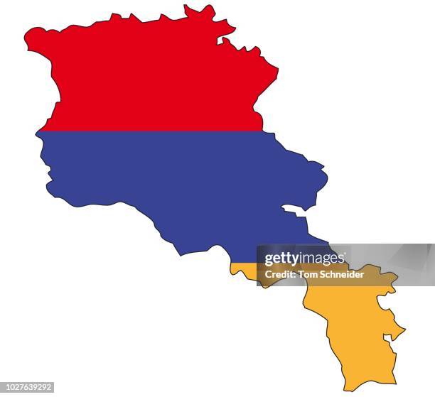 armenia, flag, outline - top angle stock illustrations