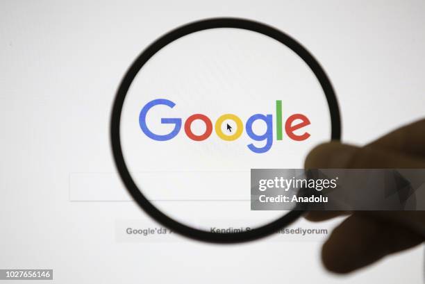 Google's logo is seen on a screen in Ankara, Turkey on September 6, 2018.