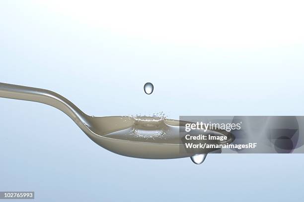 ilustraciones, imágenes clip art, dibujos animados e iconos de stock de splash crown inside a spoonful of water - floating on water