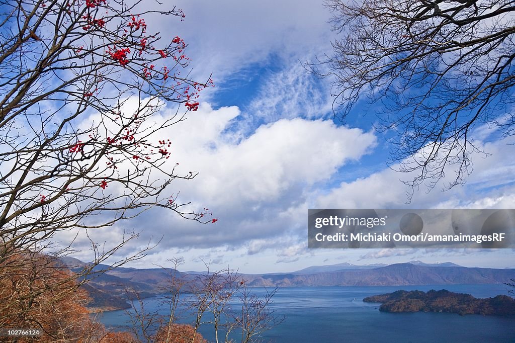 Towadako and the Hakkouda mountain range in autumn. Kazuno, Akita Prefecture, Japan