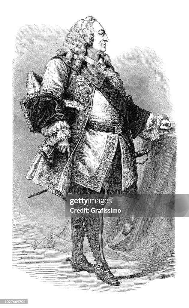 George II King of Great Britain and Ireland portrait illustration
