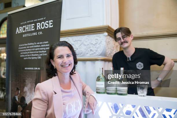 Sophie Tedmanson by the Archie Rose gin bar in the QVB building during Vogue American Express Fashion's Night Out on September 6, 2018 in Sydney,...