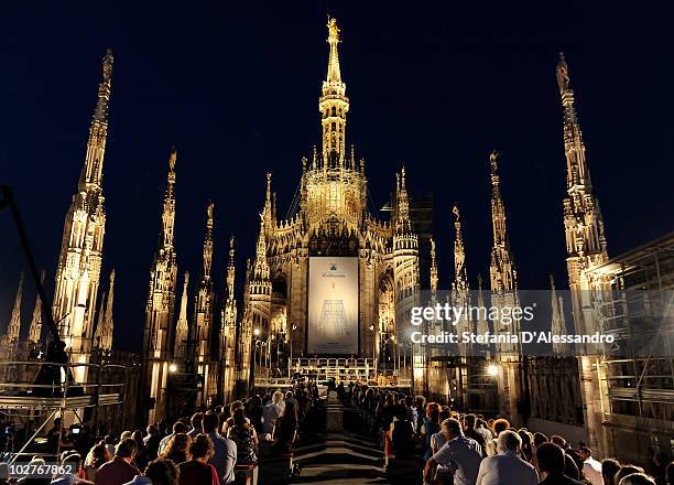 Tenor Jose Carreras performs live at the Terrazze del Duomo on July 9, 2010 in Milan, Italy.