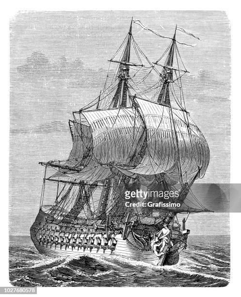法國護衛艦船赫爾克裡·波洛第十八世紀 - old frigate 幅插畫檔、美工圖案、卡通及圖標