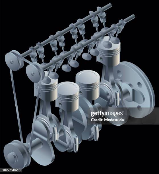 engine motor isometric - scrap metal stock illustrations