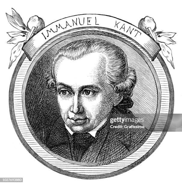 ilustrações, clipart, desenhos animados e ícones de ilustração de retrato immanuel kant filósofo alemão - kant