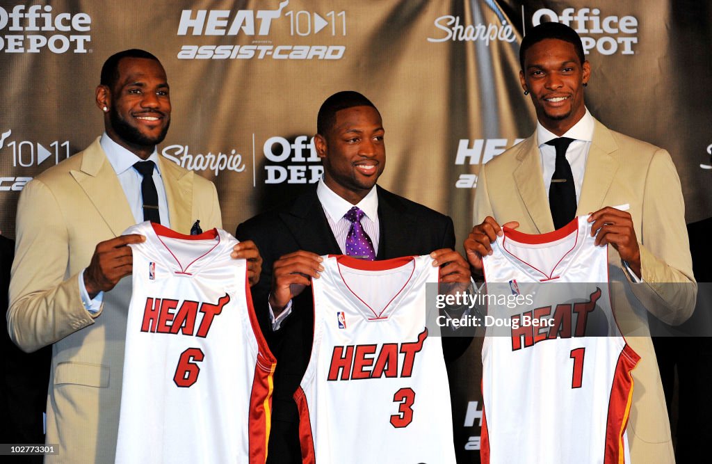 Miami Heat Introduce LeBron James, Chris Bosh and Dwyane Wade