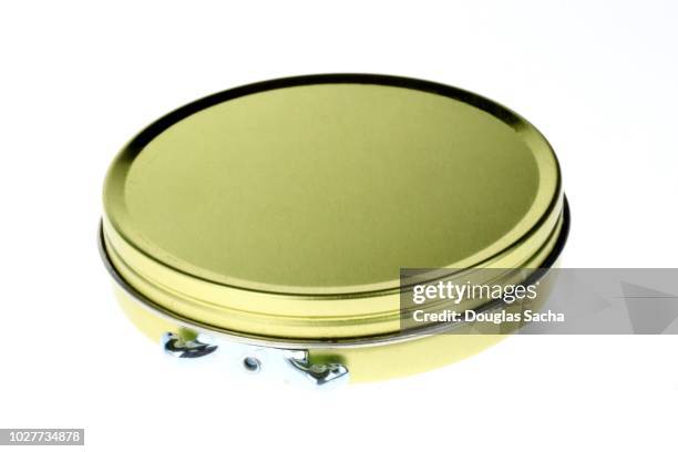can of shoe polish on a white background - shoe shining stock pictures, royalty-free photos & images