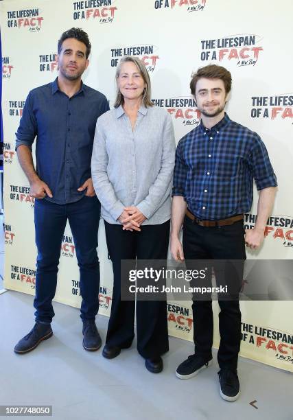 Bobby Cannavale, Cherry Jones and Daniel Radcliffe attend "The Lifespan Of A Fact" meet & greet at The New 42nd Street Studios on September 6, 2018...