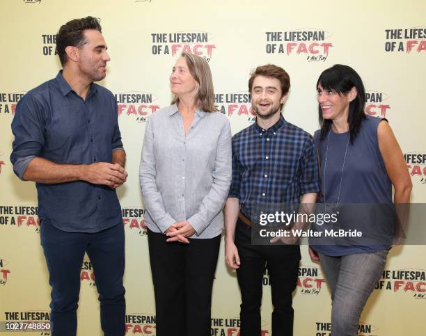 Bobby Cannavale, Cherry Jones, Daniel Radcliffe and director Leigh Silverman attend the cast photo call for 'The Lifespan of a Fact' at the New 42nd...