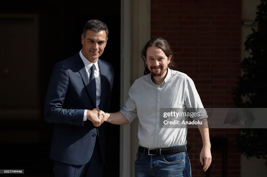Pedro Sanchez - Pablo Iglesias meeting in Madrid