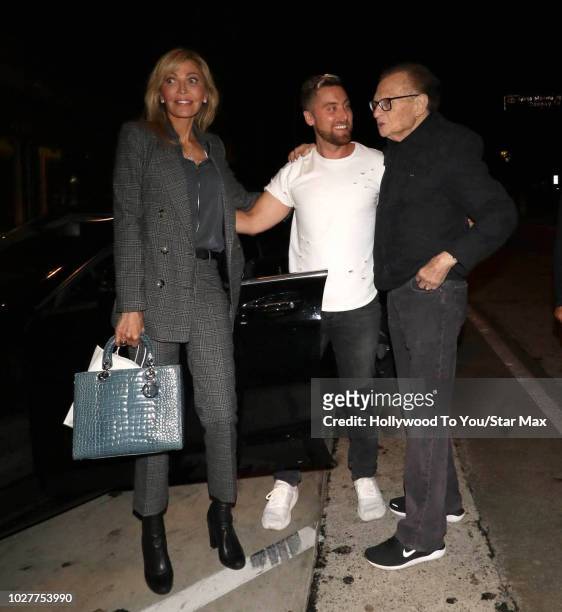 Shawn King , Lance Bass and Larry King are seen on September 5, 2018 in Los Angeles, CA.