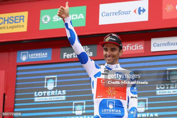 Podium / Luis Angel Mate of Spain and Team Cofidis Polka Dot Mountain Jersey / Celebration / during the 73rd Tour of Spain 2018, Stage 12 a 181,1km...