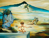 original oil painting based on Salvador Dali