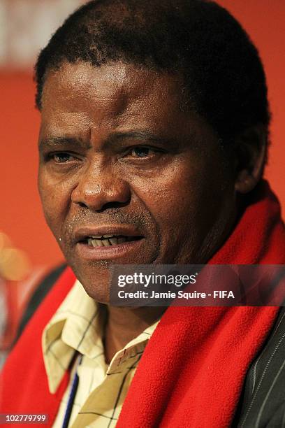 Joseph Shabalala attends FIFA Media Briefing ahead of the World Cup Final match between Netherlands and Spain on July 10, 2010 at Soccer City in...