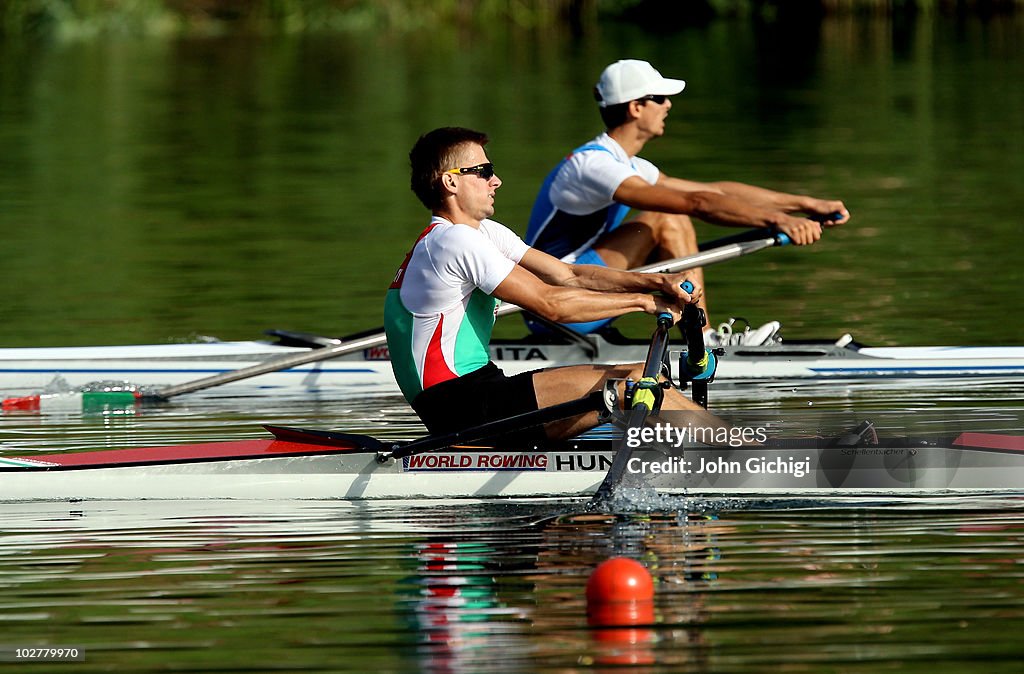 Peter Masys Rowing Peter Galambos of Hungary competes in the Men's Lightweight Single ...