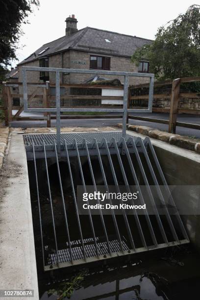 General view of a storm drain which Raoul Moat is believed to have used to help evade police capture for seven days on July 10, 2010 in Rothbury,...