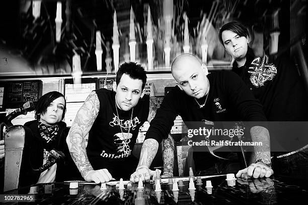 Band Good Charlotte poses for a portrait shoot in Los Angeles for Alternative Press Magaizine in 2007. Band Members are Joel Madden, Benji Madden,...