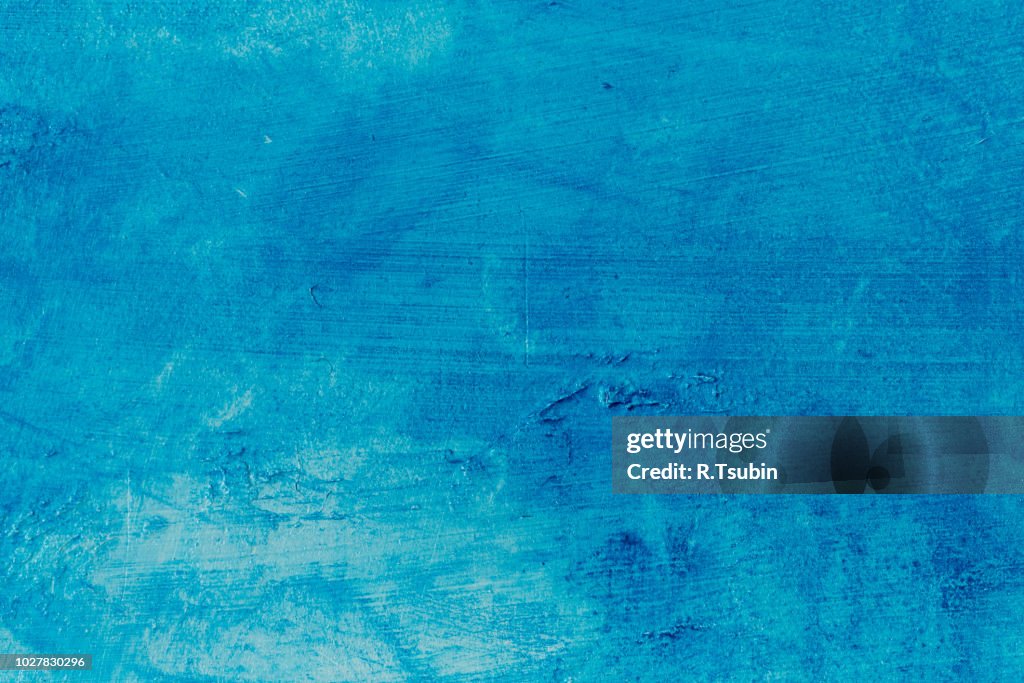 Abstract blue background texture concrete or plaster hand made wall