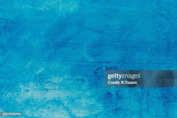 abstract blue background texture concrete or plaster hand made wall - blue paint texture stock pictures, royalty-free photos & images