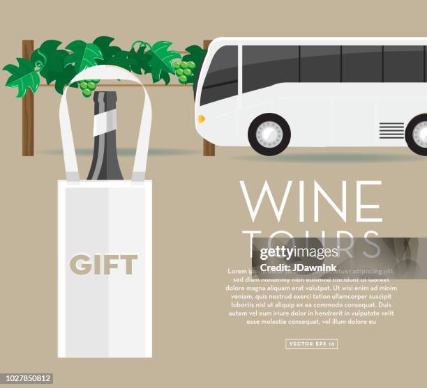 wine tours and tasting banner template designs - tote stock illustrations