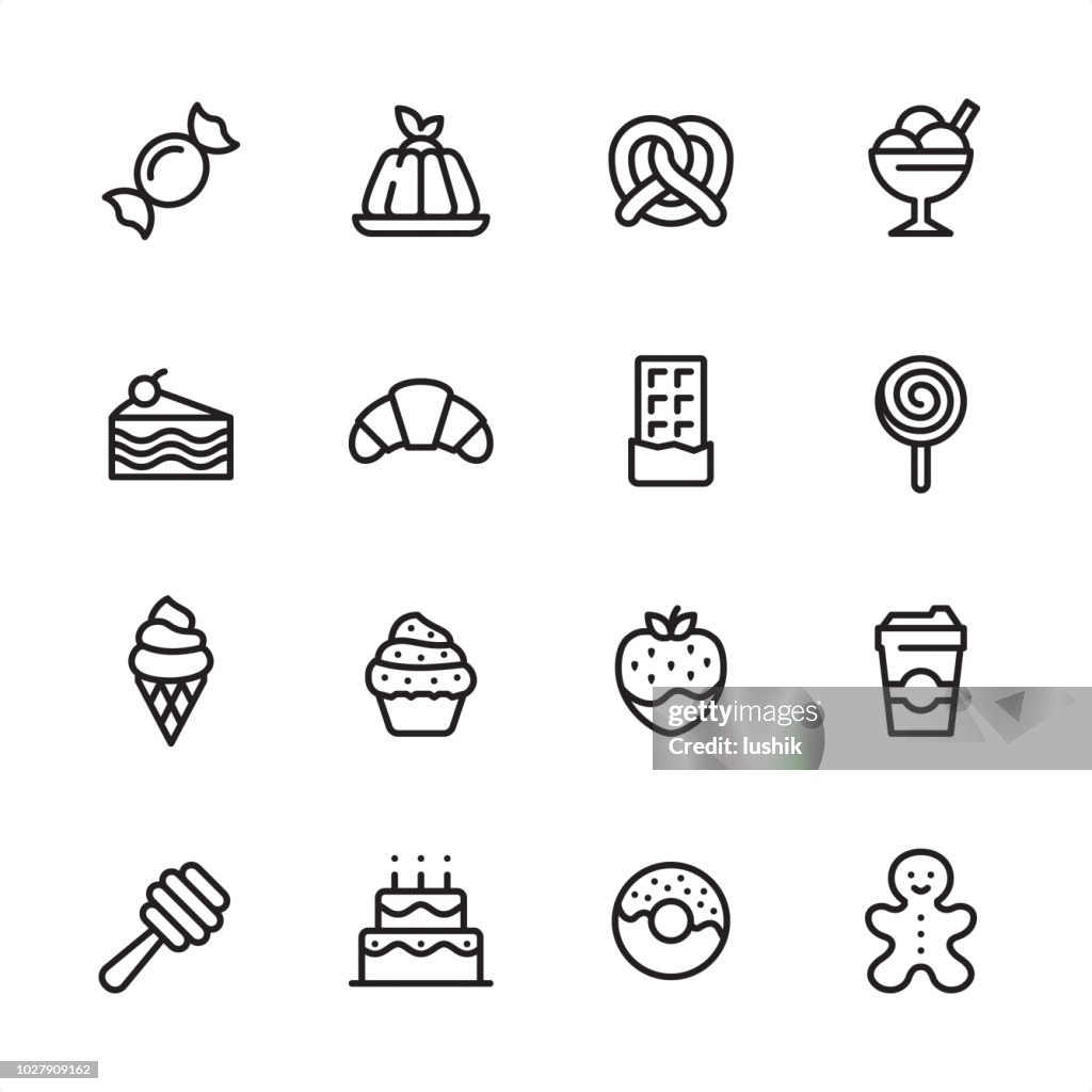 Sweet Food - outline icon set