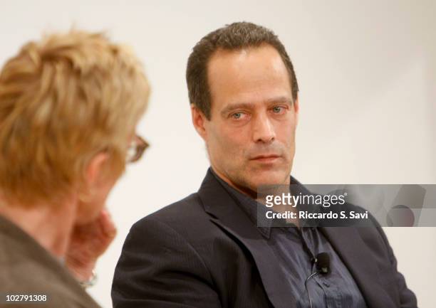 Laura Thielen and Sebastian Junger attend "Restrepo: Film Screening and Discussion" on day 5 of Aspen Ideas Festival 2010 on July 9, 2010 in Aspen,...