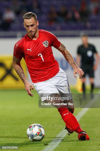 Marko Arnautovic of Austria during the International Friendship game between Austria and Sweden at the Generali Arena on September 06, 2018 in...