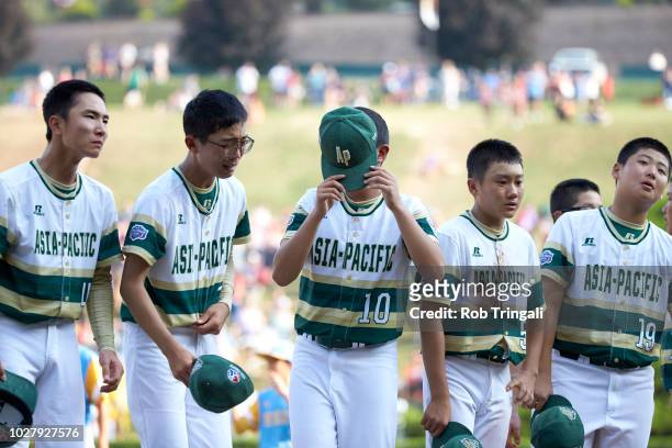 Little League World Series Championship: Asia-Pacific team members upset, crying after losing to United States West during Championship game at...
