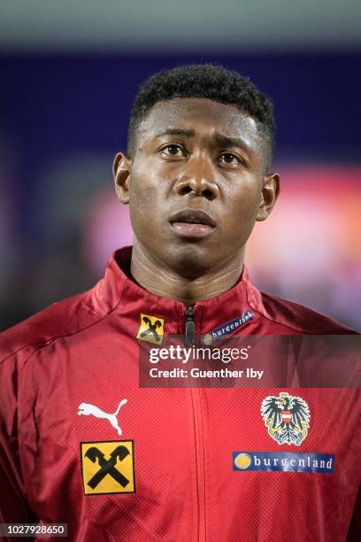 David Alaba of Austria during the International Friendship game between Austria and Sweden at the Generali Arena on September 06, 2018 in Vienna,...