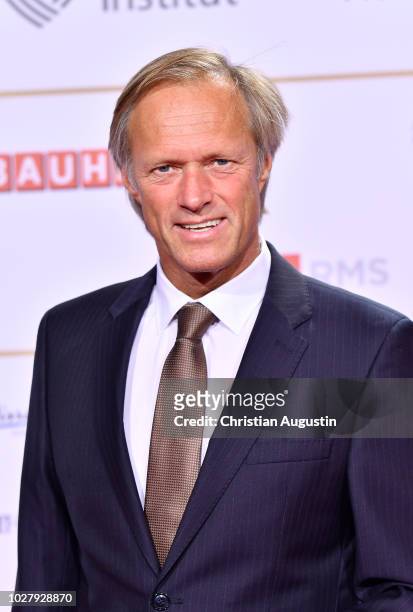Gerhard Delling attends the Deutscher Radiopreis at Schuppen 52 on September 6, 2018 in Hamburg, Germany.