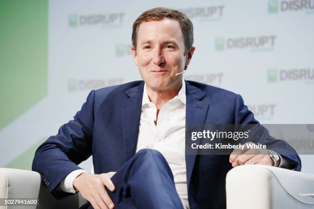 Peloton Co-Founder/CEO John Foley speaks onstage during Day 2 of TechCrunch Disrupt SF 2018 at Moscone Center on September 6, 2018 in San Francisco,...