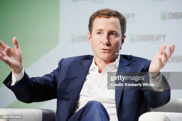 Peloton Co-Founder/CEO John Foley speaks onstage during Day 2 of TechCrunch Disrupt SF 2018 at Moscone Center on September 6, 2018 in San Francisco,...