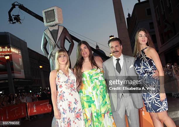 Andy Garcia and his daughters arrive at the Roma Fiction Fest 2010 Ceremony Awards at Auditorium Conciliazione on July 10, 2010 in Rome, Italy.