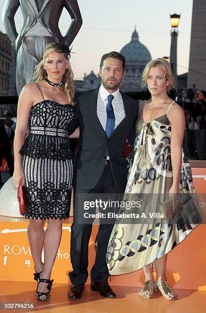 Jason Priesley with wife Naomi Priesley and Sheri Helwood arrive at the Roma Fiction Fest 2010 Ceremony Awards at Auditorium Conciliazione on July...