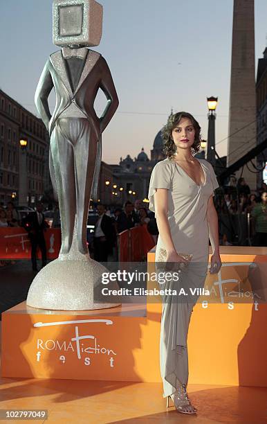 Raffaella Rea arrives at the Roma Fiction Fest 2010 Ceremony Awards at Auditorium Conciliazione on July 10, 2010 in Rome, Italy.