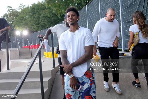 Basketball player Nick Young attends the John Elliott front row during New York Fashion Week: The Shows on September 6, 2018 in New York City.