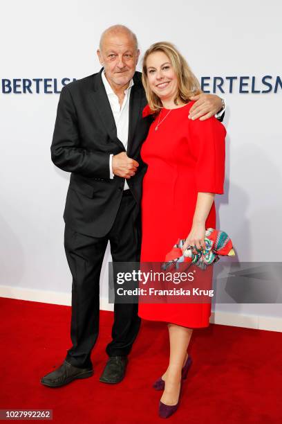 Leonard Lansink and wife Maren Muntenbeck attend the Bertelsmann Summer Party at Bertelsmann Repraesentanz on September 6, 2018 in Berlin, Germany.