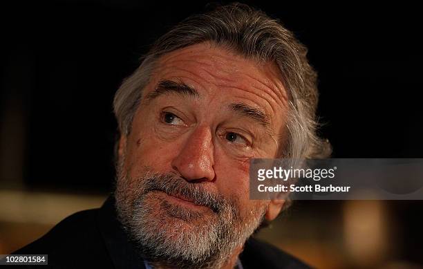 American actor Robert De Niro looks on during a media appearance at Nobu Restaurant on July 11, 2010 in Melbourne, Australia. De Niro, who co-owns...