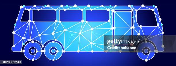 bus blue triangle node vector pattern - bus line stock illustrations