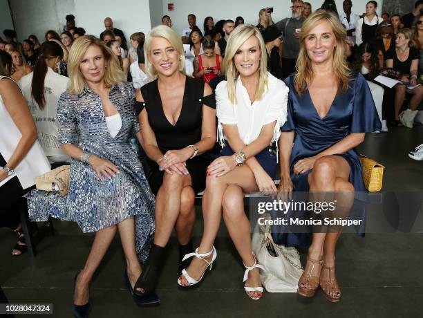 Ramona Singer, Dorinda Medley, Tinsley Mortimer and Sonja Morgan attend the Pamella Roland fashion show during New York Fashion Week at Pier 59 on...