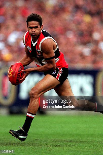 Nicky Winmar for St Kilda in action during the 1997 AFL Grand Final between the Adelaide Crows and St Kilda at the MCG in Melbourne Australia....