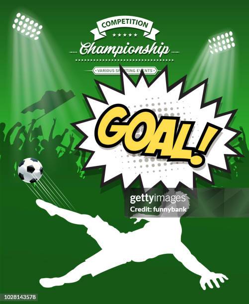 soccer player silhouette - stadium crowd stock illustrations