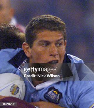 Bryan Fletcher of NSW in action against Queensland during game one of the State of Origin held in stadium Australia, Sydney, Australia. NSW won the...