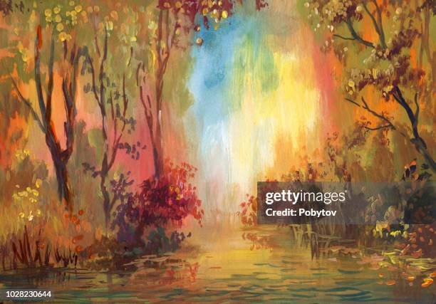 水彩の秋風景 - 水彩画　風景点のイラスト素材／クリップアート素材／マンガ素材／アイコン素材