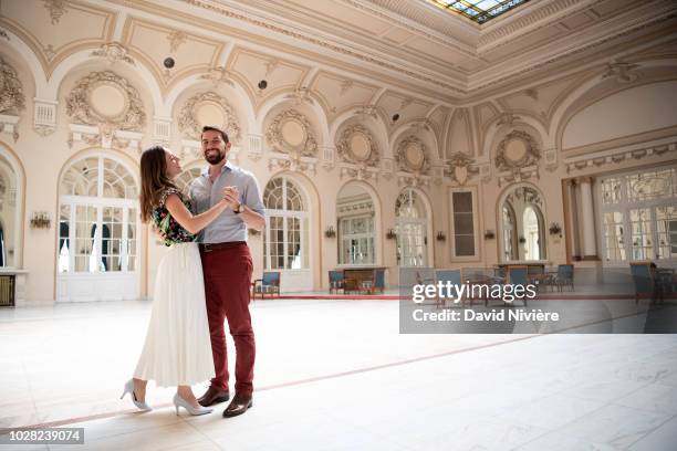 Prince Nicholas Of Romania and Princess Alina Of Romania dance at the Casino Sinaia on August 05, 2018 in Sinaia, Romania.