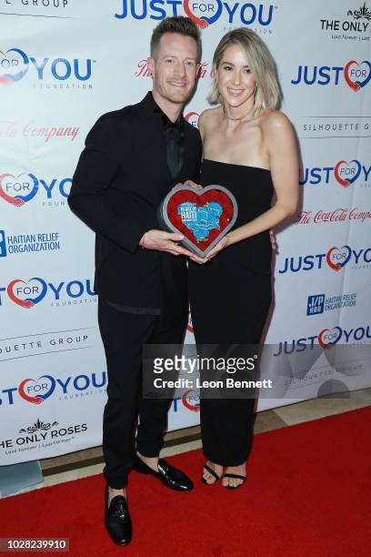 Tyler Hubbard and his wife Hayley Hubbard attends the Jason Derulo's Just For You Foundation's Inaugural "Heart Of Haiti" Gala on September 6, 2018...